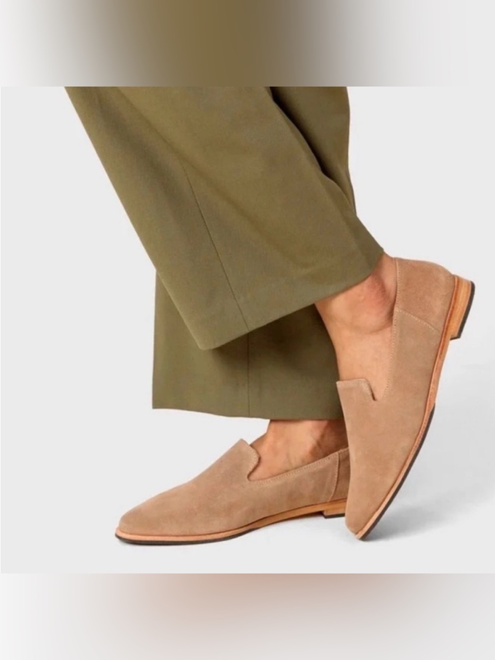 Patina Portland Leather Co Pointed Toe Loafer Tan Suede